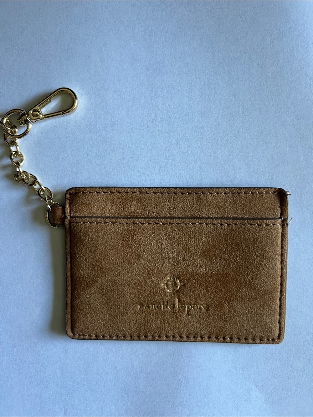Nanette leore Suede Card Holder Keychain